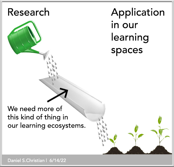 We need to take more of the research from learning science and apply it in our learning spaces.