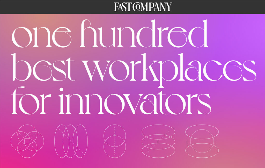 one hundred best workplaces for innovators -- from fastcompany dot com