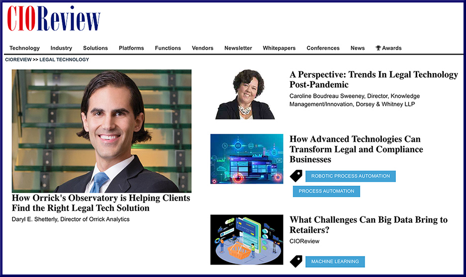 CIO Review > Legal Technology postings 