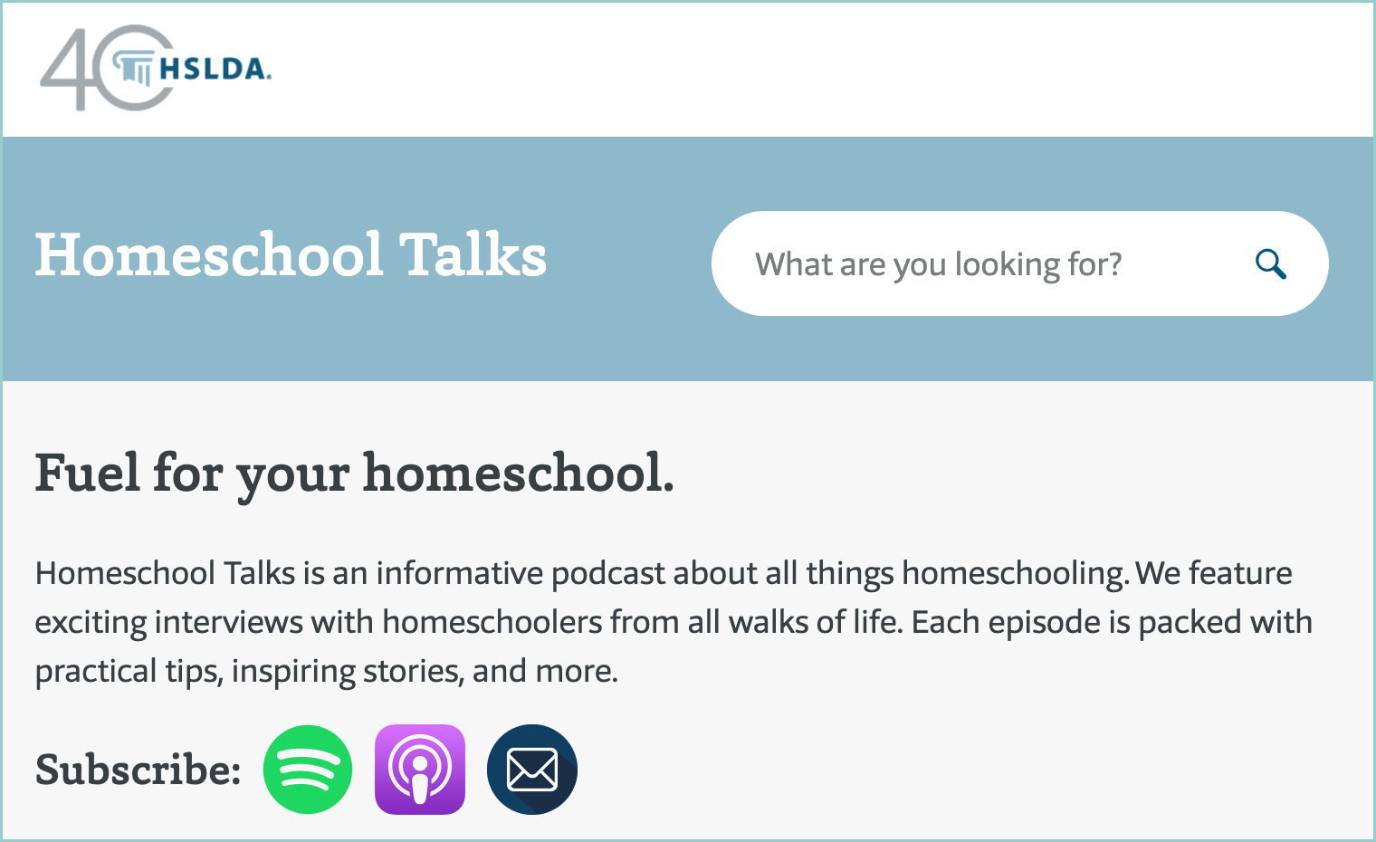 Homeschool Talks is an informative podcast about all things homeschooling. 