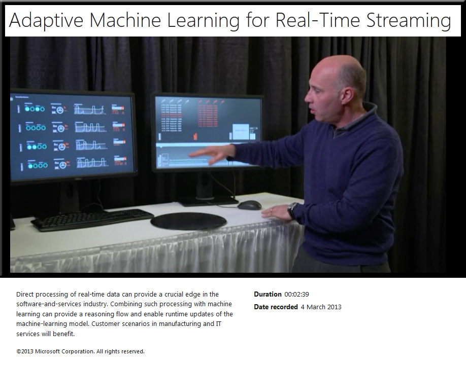 Adaptive machine learning for real-time streaming [Microsoft Research]